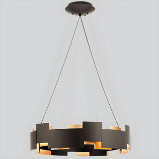 ZOWALA - Modern Black Iron Round Chandelier Image - 9