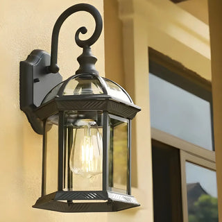 Waterproof Modern Box Black Metal Outdoor Wall Lamp Zawala Image - 1
