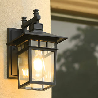 Waterproof Modern Box Black Metal Outdoor Wall Lamp Zawala Image - 2