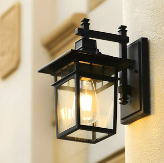 Waterproof Modern Box Black Metal Outdoor Wall Lamp Zawala Image - 3