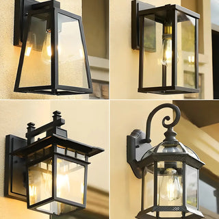 Waterproof Modern Box Black Metal Outdoor Wall Lamp Zawala Image - 9