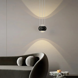 Modern Bedroom Black LED Globe Acrylic Pendant Light Zawala Image - 1
