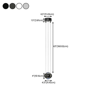 Modern Bedroom Black LED Globe Acrylic Pendant Light Zawala #size