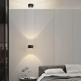 Modern Bedroom Black LED Globe Acrylic Pendant Light Zawala Image - 4