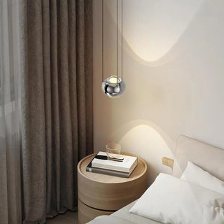 Modern Bedroom Black LED Globe Acrylic Pendant Light Zawala Image - 5