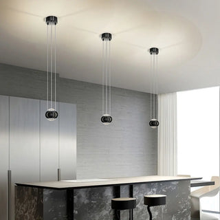 Modern Bedroom Black LED Globe Acrylic Pendant Light Zawala Image - 7