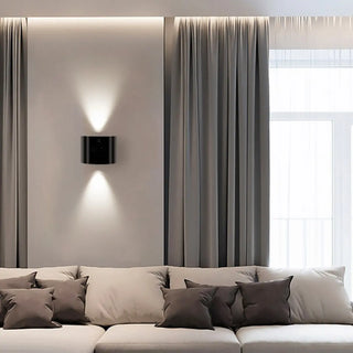 Black Cylindrical LED Up Down Lighting Wall Sconce Zawala Image - 1