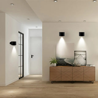 Black Cylindrical LED Up Down Lighting Wall Sconce Zawala Image - 5