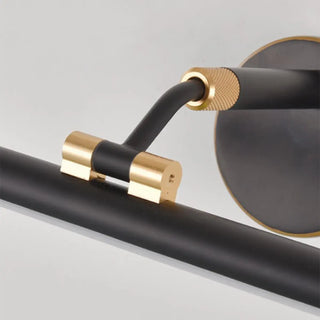 Modern Sleek Black and Gold Cylinder Vanity Light Zawala Image - 10