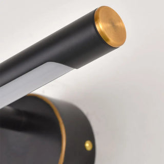 Modern Sleek Black and Gold Cylinder Vanity Light Zawala Image - 11