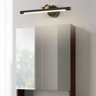 Modern Sleek Black and Gold Cylinder Vanity Light Zawala Image - 2