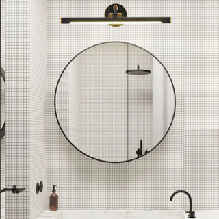 Modern Sleek Black and Gold Cylinder Vanity Light Zawala Image - 3