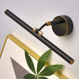 Modern Sleek Black and Gold Cylinder Vanity Light Zawala Image - 6
