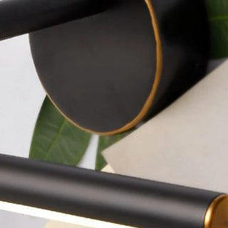 Modern Sleek Black and Gold Cylinder Vanity Light Zawala Image - 8