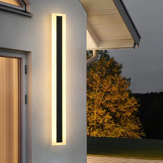 Modern Linear Black Metal External LED Wall Sconces Zawala Image - 1