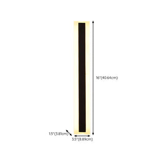 Modern Linear Black Metal External LED Wall Sconces Zawala #size