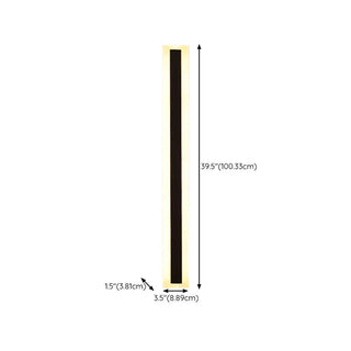 Modern Linear Black Metal External LED Wall Sconces Zawala Image - 16