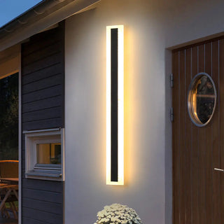 Modern Linear Black Metal External LED Wall Sconces Zawala Image - 2