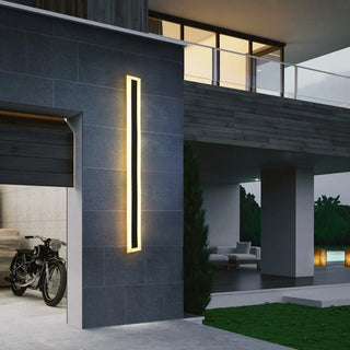 Modern Linear Black Metal External LED Wall Sconces Zawala Image - 3