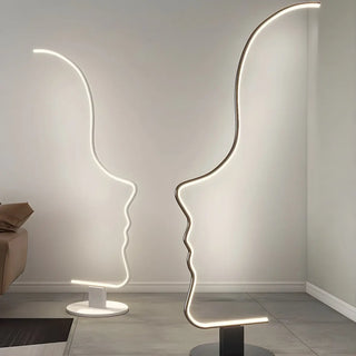 Creative Living Room Abstract Face LED Floor Lamp Zawala Image - 3