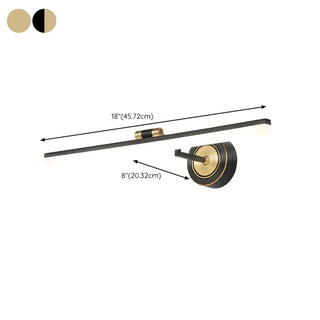 Black Modern Linear Metal LED Bathroom Vanity Light Zawala #size