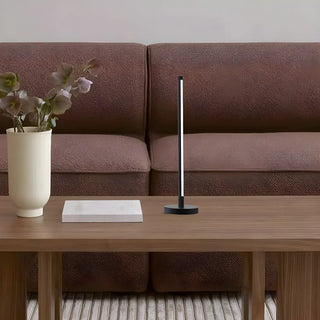 Stylish Black Linear Candle Cordless Metal Table Lamp Zawala Image - 1