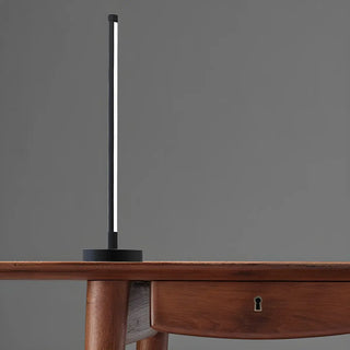 Stylish Black Linear Candle Cordless Metal Table Lamp Zawala Image - 2