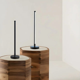 Stylish Black Linear Candle Cordless Metal Table Lamp Zawala Image - 3