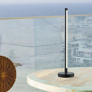 Stylish Black Linear Candle Cordless Metal Table Lamp Zawala Image - 4