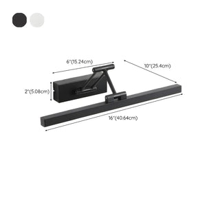 Bathroom Black Modern Linear Metal LED Vanity Light Zawala #size