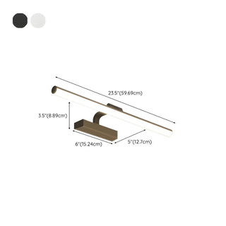Bathroom Black Modern Linear Metal LED Vanity Light Zawala Image - 31