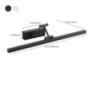 Bathroom Black Modern Linear Metal LED Vanity Light Zawala Image - 32