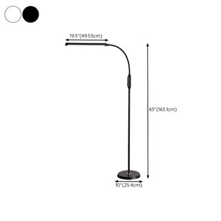 Adjustable Black Rectangular LED Floor Reading Lamp Zawala #size