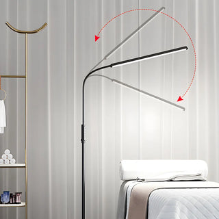 Adjustable Black Rectangular LED Floor Reading Lamp Zawala Image - 2