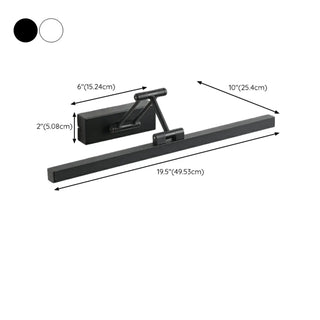 Modern Black Rectangular Integrated LED Vanity Light Zawala Image - 19