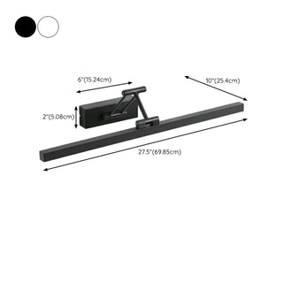 Modern Black Rectangular Integrated LED Vanity Light Zawala Image - 21