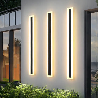 ZOWALA - Modern Black Long Strip Outdoor LED Wall Light Image - 1