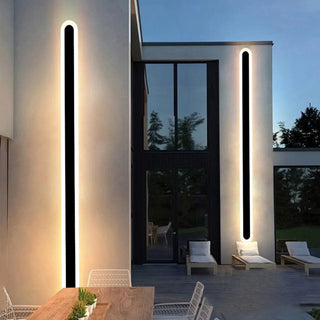 ZOWALA - Modern Black Long Strip Outdoor LED Wall Light Image - 2