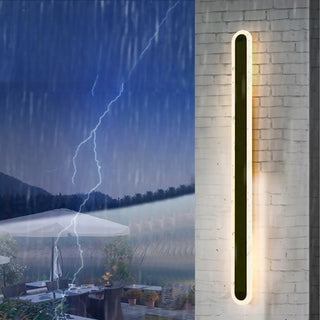 ZOWALA - Modern Black Long Strip Outdoor LED Wall Light Image - 4