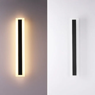ZOWALA - Modern Black Long Strip Outdoor LED Wall Light Image - 7