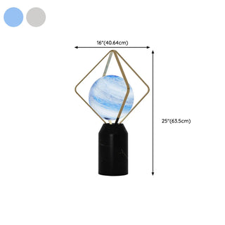 Contemporary Alabaster Globe Table Lamp for Living Room Zawala #size