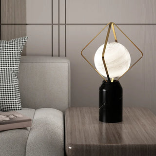 Contemporary Alabaster Globe Table Lamp for Living Room Zawala Image - 3
