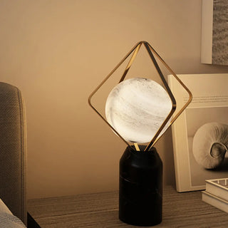 Contemporary Alabaster Globe Table Lamp for Living Room Zawala Image - 4