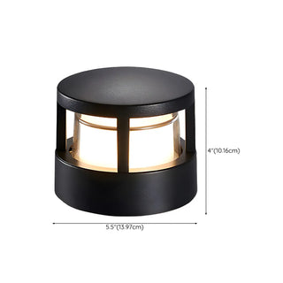 Stylish Black Metal Cylinder Post Outdoor Table Lamp Zawala #size