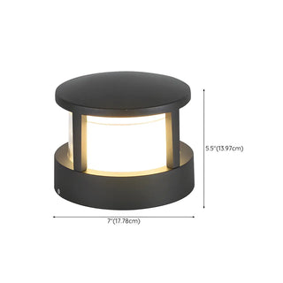 Stylish Black Metal Cylinder Post Outdoor Table Lamp Zawala Image - 18