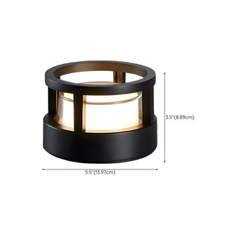 Stylish Black Metal Cylinder Post Outdoor Table Lamp Zawala Image - 19