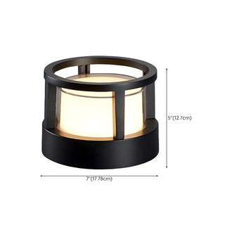 Stylish Black Metal Cylinder Post Outdoor Table Lamp Zawala Image - 20