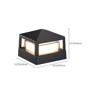 Stylish Black Metal Cylinder Post Outdoor Table Lamp Zawala Image - 21