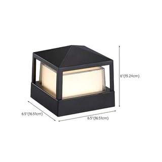 Stylish Black Metal Cylinder Post Outdoor Table Lamp Zawala Image - 22