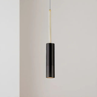 ZOWALA - Modern Black Metal Cylinder Adjustable Cord Pendant Light Image - 1